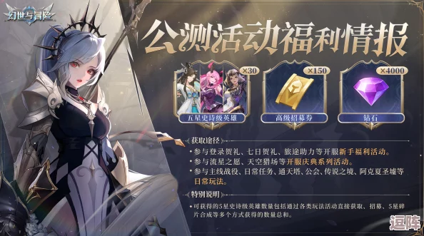 幻世与冒险公测盛典：探索未知领域，海量福利等你开启的详细活动概览
